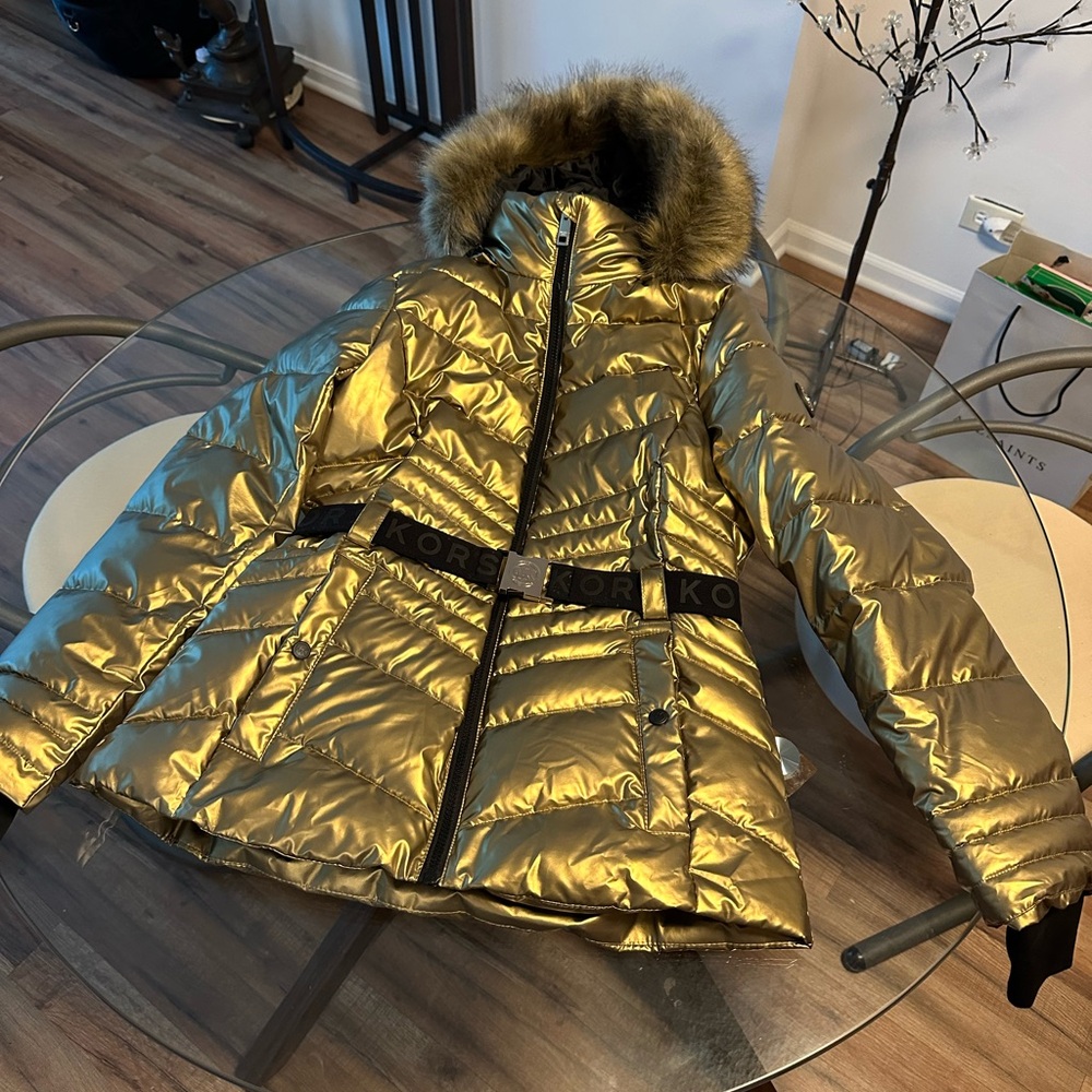 MICHAEL KORS GOLD WINTER PUFFER JACKET